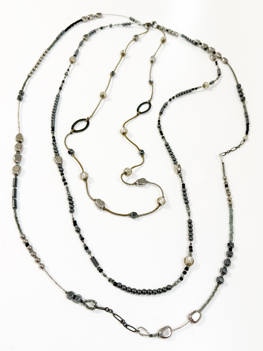 Silpada Dewdrops Multi Layered Three Strand 925 Stamped Necklace